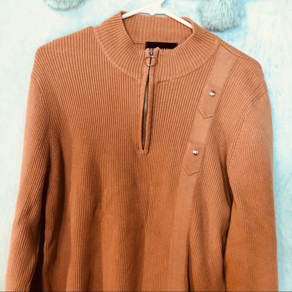 ❄️Sag Harbor Sport Tan Sweater with zipper collar - Picture 1 of 6